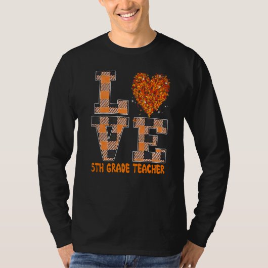 Cool Fall Paraeducator Cute Fall Teacher Fifth Gra T-shirt (Voorkant)