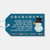 Cool familie van sneeuwpoppen cadeaulabel (Achterkant Horizontaal)