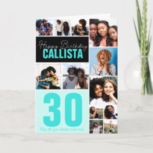 Cool Familie Vrienden Fotocollage Gelukkige Verjaa Kaart