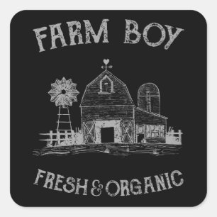 Cool Farmers Farmboy Fresh Biologisch Boerderij Li Vierkante Sticker