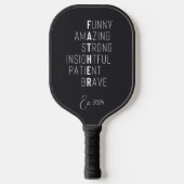 Cool Father Definition Aangepaste naam Zwart-wit Pickleball Paddle (Voorkant)
