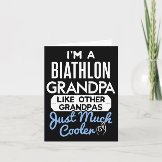 Cool Fathers Day Biathlon Opa Kaart (Voorkant)