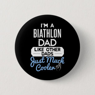 Cool Fathers Day Design Biathlon Dad Ronde Button 5,7 Cm