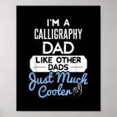 Cool Fathers Day Design Calligraphy Pap Poster (Voorkant)