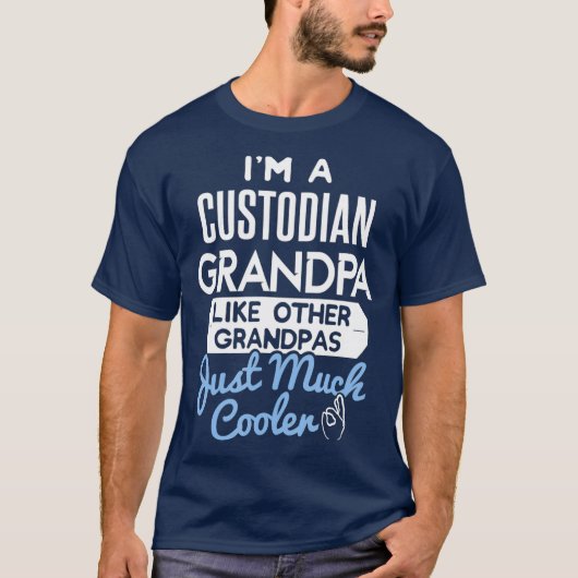 Cool Fathers Day Design Custodian Grandpa T-shirt (Voorkant)