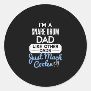 Cool Fathers Day Design Snare Drum Papa Ronde Sticker