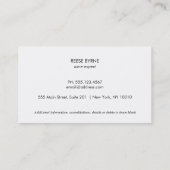 Cool Faux Copper Wine Bottle Logo Sommelier Grey Visitekaartje (Achterkant)