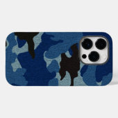 Cool Faux Doek Blauwe Camo Patroon Achtergrond Case-Mate iPhone Case (Achterkant (horizontaal))