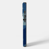 Cool Faux Doek Blauwe Camo Patroon Achtergrond Case-Mate iPhone Case (Achterkant / Links)
