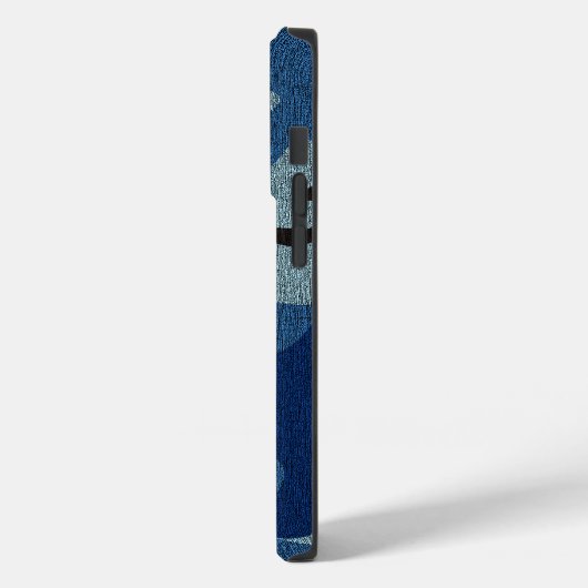 Cool Faux Doek Blauwe Camo Patroon Achtergrond Case-Mate iPhone Case (Achterkant / Links)