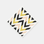 Cool Faux Glitter Goud, Zwart, Perzik Roze Chevron Servetten (Hoek)