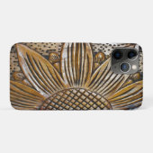 Cool Faux Houten Zonnebloem Hout Carving Foto Case-Mate iPhone Case (Achterkant (horizontaal))