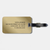 Cool Faux koper vet grijs monogram Bagagelabel (Achterkant horizontaal)