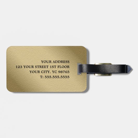 Cool Faux koper vet grijs monogram Bagagelabel (Achterkant horizontaal)