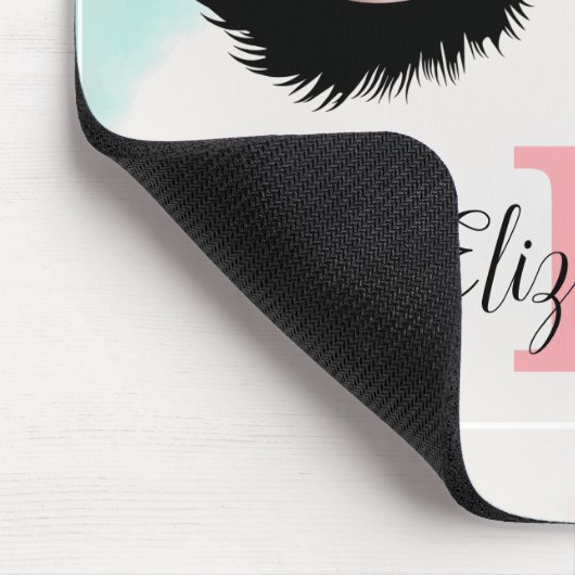 Cool Faux Lashes, monogram-Gepersonaliseerd Muismat (Hoek)