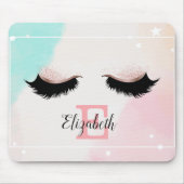 Cool Faux Lashes, monogram-Gepersonaliseerd Muismat (Voorkant)