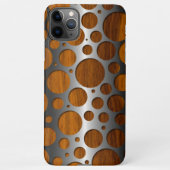 Cool Faux Metal Modern Trendy Wood Grain Patroon iPhone Hoesje (Achterkant)