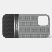Cool Faux Metal Steel Mesh Custom Name Case-Mate iPhone Case (Achterkant (horizontaal))