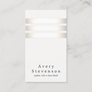 Cool Faux Silver Foil en White Striped Modern Visitekaartje
