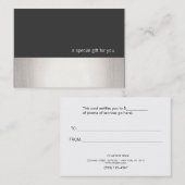 Cool Faux Silver Stripe Modern Cft Certificate Kortingskaartje (Voorkant / Achterkant)