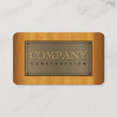 Cool Faux Wood Metal Bord en houtconstructie Visitekaartje (Voorkant)