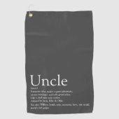 Cool Favoriete Oom Funcle Fun Modern Grijs Golfhanddoek (Voorkant)