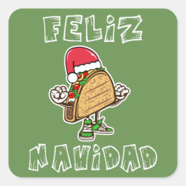 Cool Feliz Navidad Santa Taco Sticker