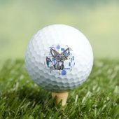 Cool Fennec Fox with Sunglasses Blue Geometric Gol Golfballen (Insitu Shirt)