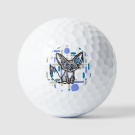Cool Fennec Fox with Sunglasses Blue Geometric Gol Golfballen