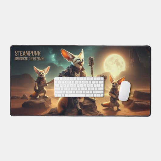 Cool Fennec Foxes Rock akoestische gitaren in de w Bureaumat (Keyboard & Muis)