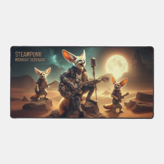 Cool Fennec Foxes Rock akoestische gitaren in de w Bureaumat (Voorkant)