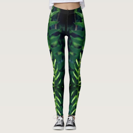 Cool Fern Leaf Print op Leggins Leggings (Voorkant)