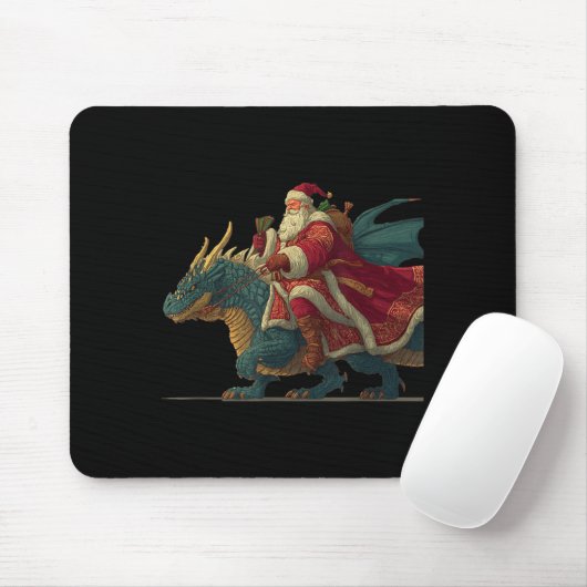 Cool Festive Dragon With Riding Santa Claus Look Muismat (Met muis)