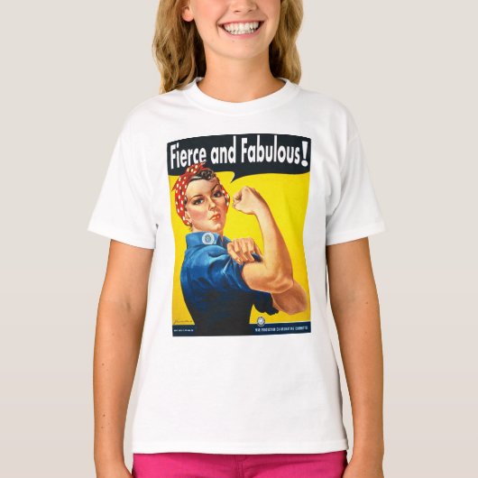 Cool Fierce en Fabulous Rosie De Riveter T-shirt (Voorkant)