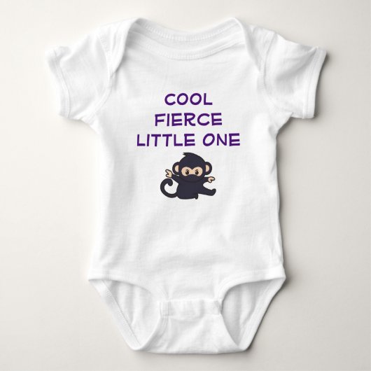 Cool Fierce One Funny Cute Cartoon Ninja Monkey Romper (Voorkant)