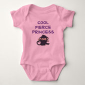 Cool Fierce Prinses Grappig Schattig Ninja Aap Romper (Voorkant)