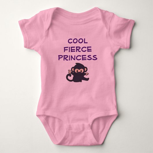 Cool Fierce Prinses Grappig Schattig Ninja Aap Romper (Voorkant)