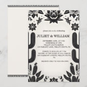 Cool Fiesta Cactus Floral Mexicaanse repetitie din Kaart (Voorkant / Achterkant)