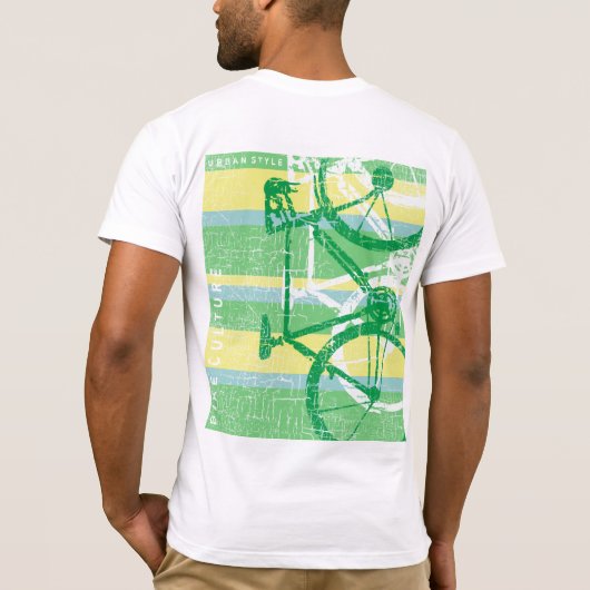 Cool fiets-cultuur groene fiets t-shirt (Achterkant)