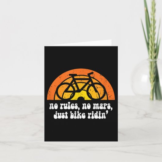Cool Fiets Fietsen Quote Retro 60s 1960s Regenboog Kaart (Voorkant)