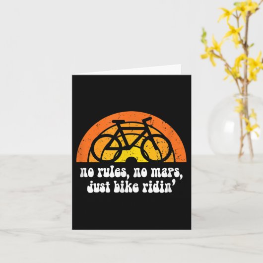 Cool Fiets Fietsen Quote Retro 60s 1960s Regenboog Kaart (Gele Bloem)