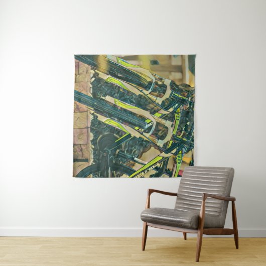 Cool fietsen kunst wandkleed (In Situ (horizontaal))