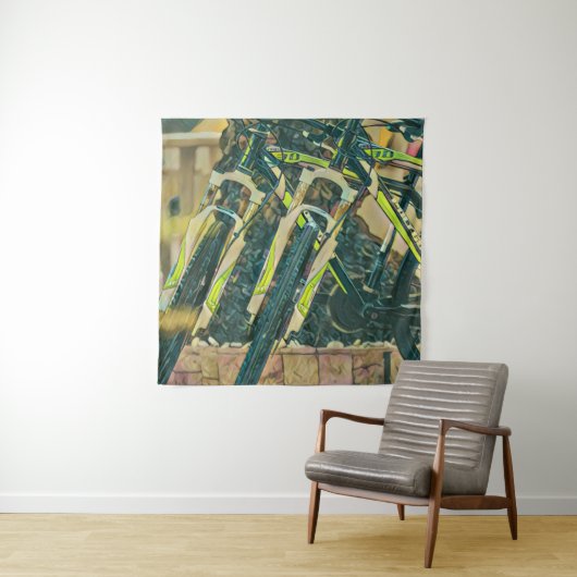 Cool fietsen kunst wandkleed (In situ)