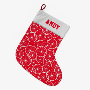 Cool Fietswielen Fietser Triatleet Rood Grote Kerstsok