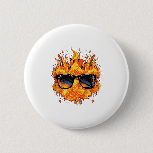 Cool Fire And Flames Gles _1  Ronde Button 5,7 Cm (Voorkant)