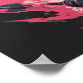 Cool Fire en Smoke Black Ninja Cat Warrior Poster (Hoek)