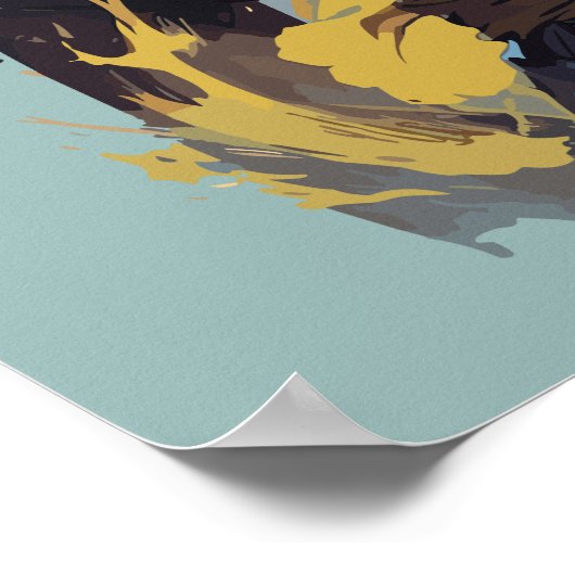 Cool Fire Splash Grey Ninja Cat Warrior Poster (Hoek)