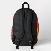 Cool Firefighter & Fox Themed Backpack Bedrukte Rugzak (Achterkant)