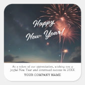 Cool Fireworks Thema Gelukkig Nieuwjaar Custom Ber Vierkante Sticker (Voorkant)