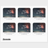 Cool Fireworks Thema Gelukkig Nieuwjaar Custom Ber Vierkante Sticker (Vel)